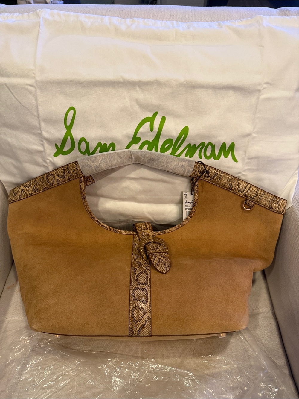 NWT🌻 Sam & Edelman Lucy Buckle Extra-Large Tote Handbag